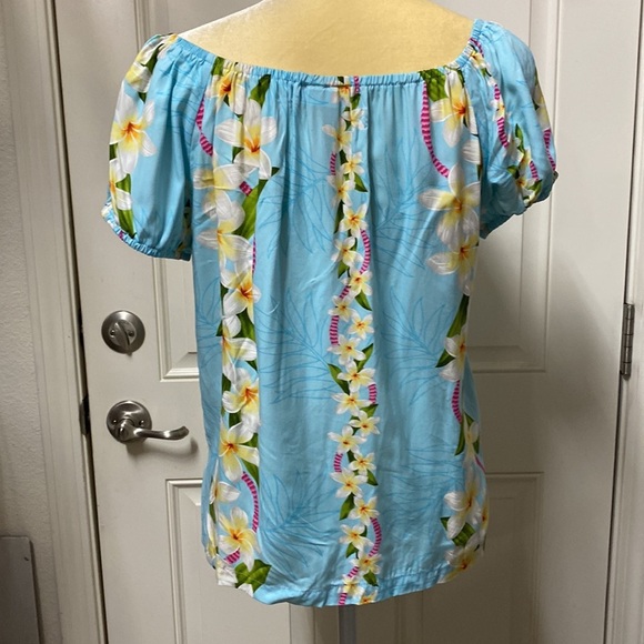 Bishop St Ladies Hawaiian Style Off-the-Shoulder Blouse size S​ - Picture 4 of 7
